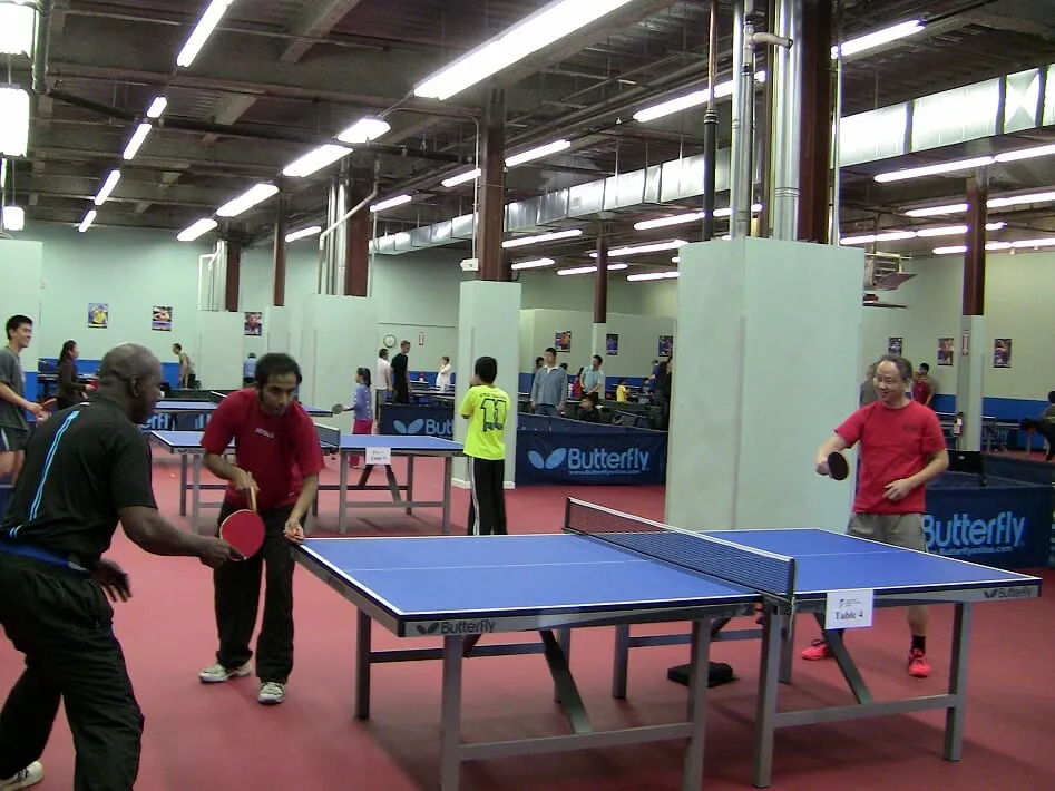 Enthusiasts play at Maryland Table Tennis Center, a leading club among the best table tennis clubs in the USA.